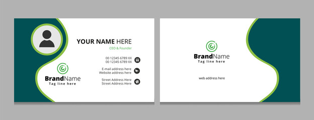 Modern Corporate Business Card Template Design, Fully Editable Template.
