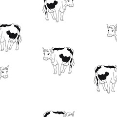 Cow seamless vector, white background