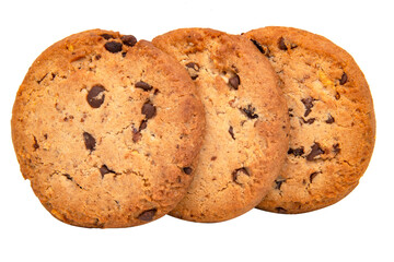 Cookies with chocolate american style food isolated on the white background