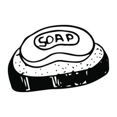 vector soap lying in a ceramic soap dish