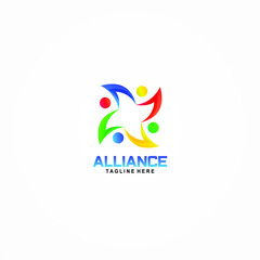 Fototapeta na wymiar alliance logo vector simple and elegant design