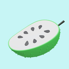 soursop 3d illustration
