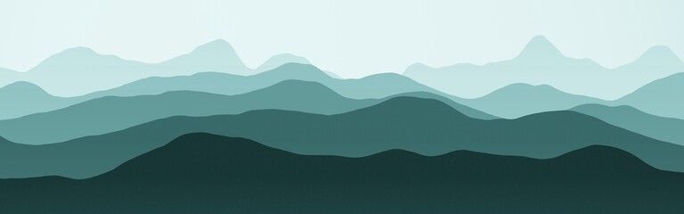 Fototapeta na wymiar modern light blue hills natural landscape - wide computer graphics texture illustration