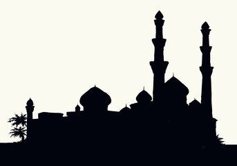 Ancient Arabic city. Vector drawing