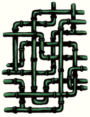 Plumbing pipes. Vector drawing symbol