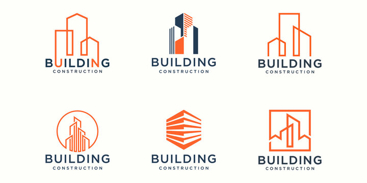 building logo design icons set. city building abstract For Logo Design Inspiration.
