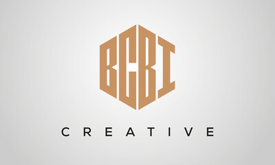 letters BCBI creative polygon hexagon logo victor template