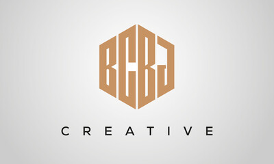 letters BCBJ creative polygon hexagon logo victor template