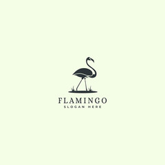 Flamingo bird simple minimal logo design