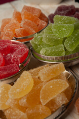 Fototapeta na wymiar Colored many Marmalade sweets or Jelly candies. 