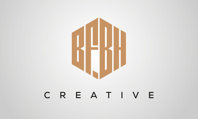 letters BFBH creative polygon hexagon logo victor template