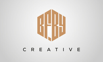 letters BFBY creative polygon hexagon logo victor template