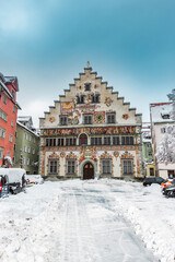 Altes Rathaus von Lindau Bodensee im Winter