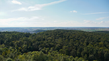 Aerial view of a forest in baden württemberg in germany
