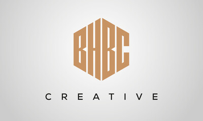 letters BHBC creative polygon hexagon logo victor template