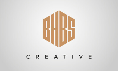 letters BHBS creative polygon hexagon logo victor template