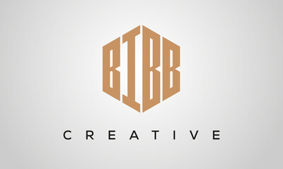 letters BIBB creative polygon hexagon logo victor template