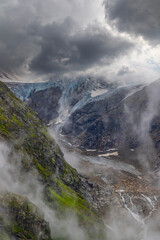 Typical alpine landscape of Swiss Alps with Stein Glacier (Steingletscher), Urner Alps, Canton of Bern, Switzerland