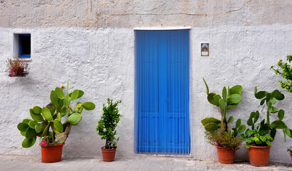 Fototapeta na wymiar Picturesque door in the center of San Vito Lo Capo Sicily Italy
