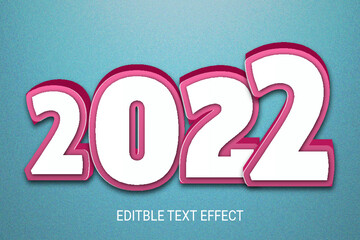 2022 red colorful Editable Text Effect Design template