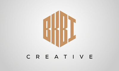 letters BKBI creative polygon hexagon logo victor template