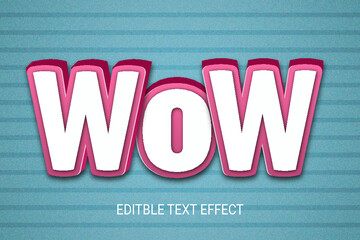 wow red colorful Editable Text Effect Design template
