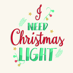 Christmas vector text. Christmas card. I need Christmas light lettering