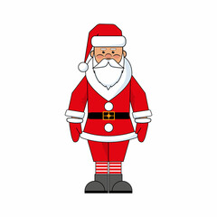 Cartoon character Santa Claus for your design. Design of greeting cards and invitations for Christmas and New Year. Vector illustration.