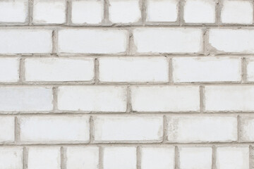White brick wall close-up. Texture background