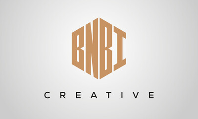 letters BNBI creative polygon hexagon logo victor template