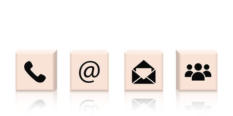 Contact us icons vector for addvertising. Phone, email,  post and contact list. Customer service concept.