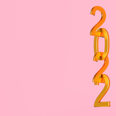 Banner of number 2021 of new year on blank background