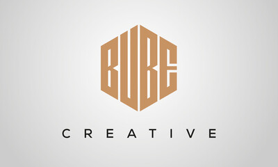 letters BUBE creative polygon hexagon logo victor template