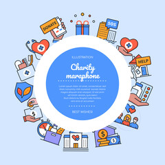 Charity marathon - vector flat design style banner