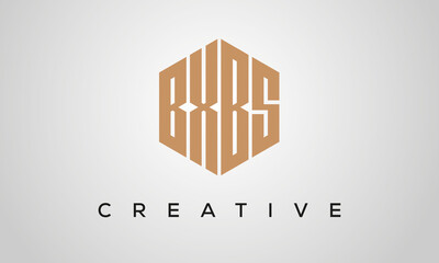 letters BXBS creative polygon hexagon logo victor template