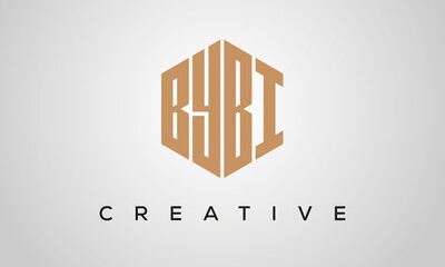 letters BYBI creative polygon hexagon logo victor template