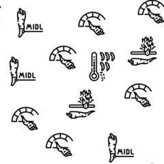 Spicy Pepper Different Scale Vector Seamless Pattern Thin Line Illustration