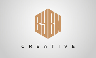 letters BYBN creative polygon hexagon logo victor template