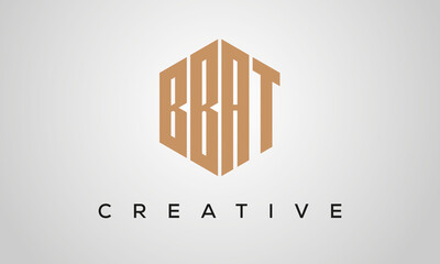 letters BBAT creative polygon hexagon logo victor template