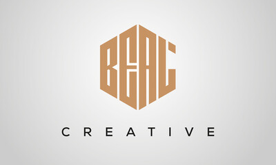 letters BEAL creative polygon hexagon logo victor template