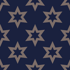 vector basic stars allover blue seamless pattern background
