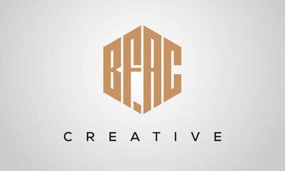 letters BFAC creative polygon hexagon logo victor template