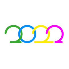 Happy New Year 2022 logo text design. Cover of business diary for 2022 with wishes. Brochure design template, card, banner. Vector illustration.