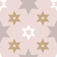 vector basic stars allover pastel pink seamless pattern background