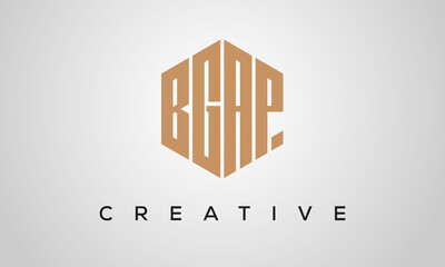 letters BGAP creative polygon hexagon logo victor template