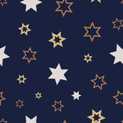 vector basic stars allover metallic blue seamless pattern background