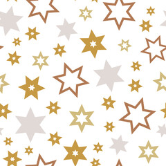 vector basic stars allover silver and gold seamless pattern background