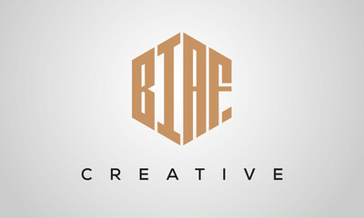 letters BIAF creative polygon hexagon logo victor template