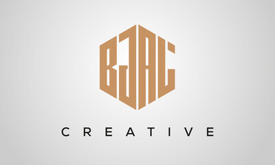 letters BJAL creative polygon hexagon logo victor template