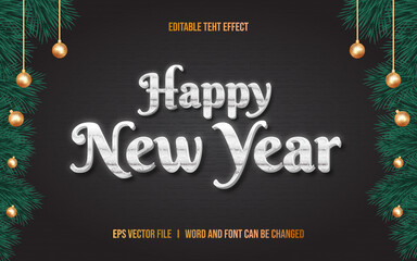 happy new year editable text effect